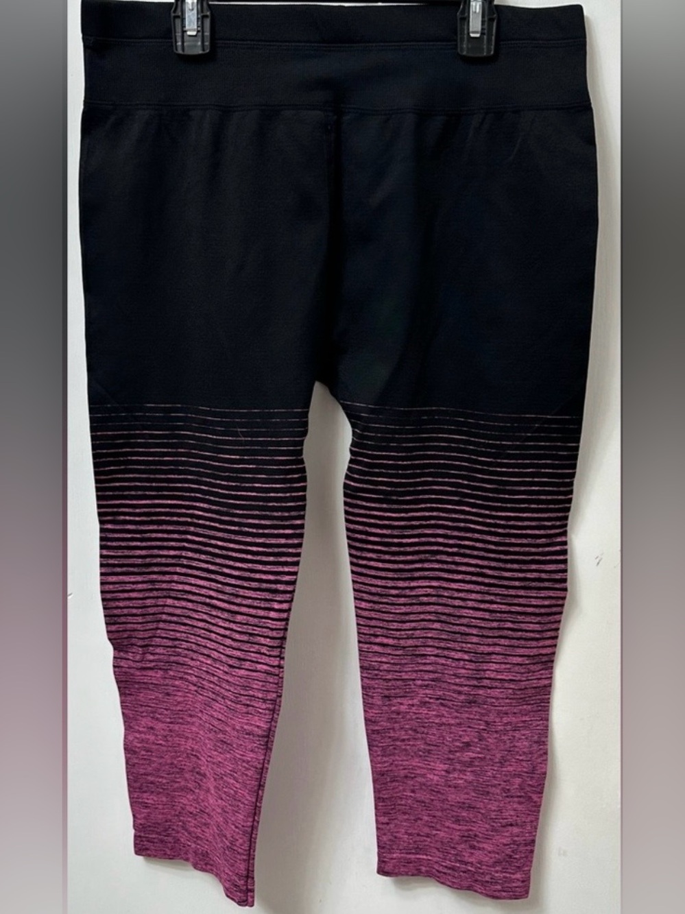 be inspired Black to Pink Ombre Stripe Active Leggings